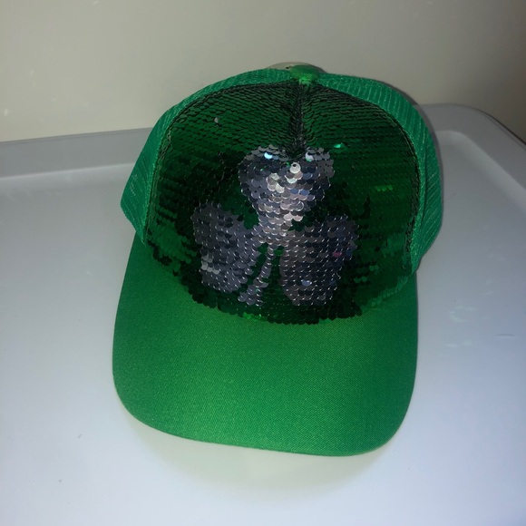 Green Three Leaf Clover Baseball Cap - Picture 1 of 4